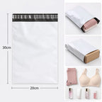 50Pcs White Courier Mailer Bags Packaging Poly Package Plastic Self-Adhesive Mailing Express Bag Envelope Postal Pouch Mailing