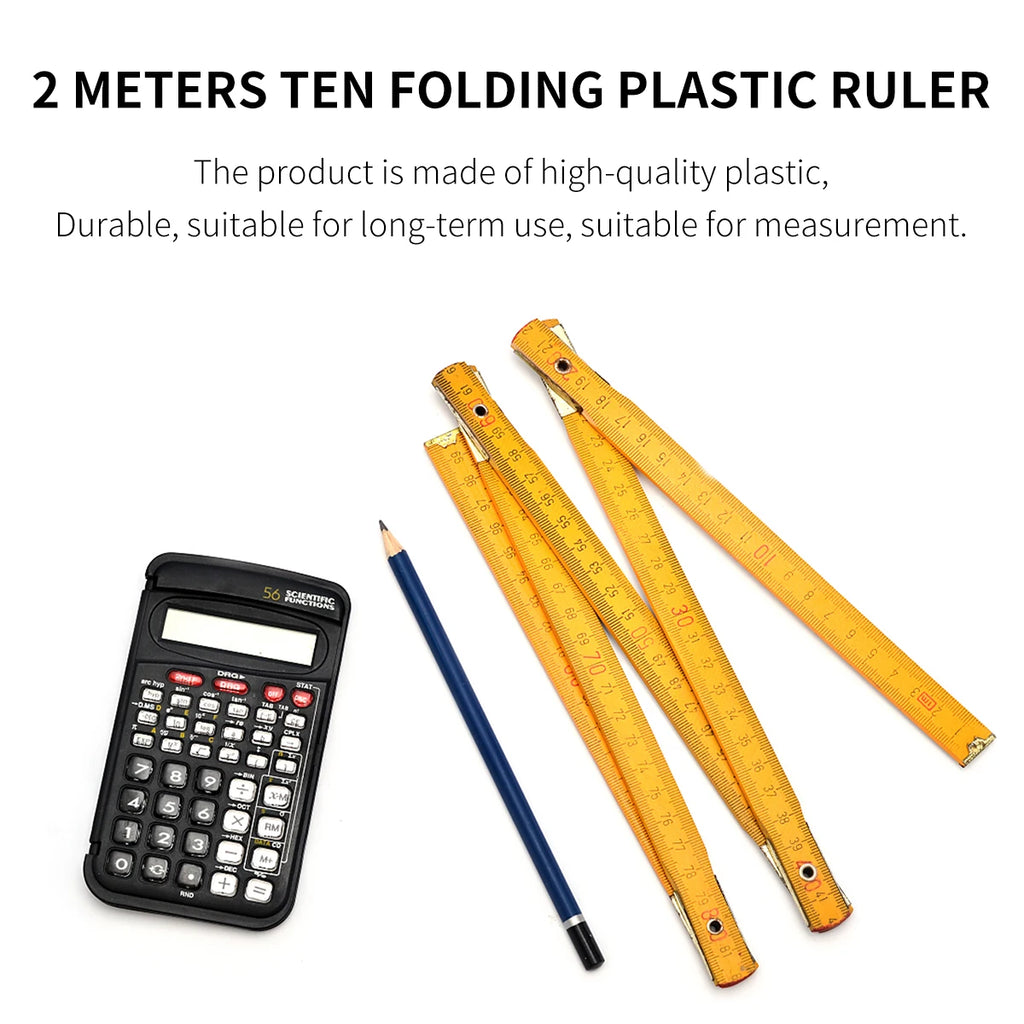 Folding Ruler Plastic Foldable Measuring Tool Carpenter Ruler Tape Measure Pocket Folable Drafting Supplies Measuring Ruler