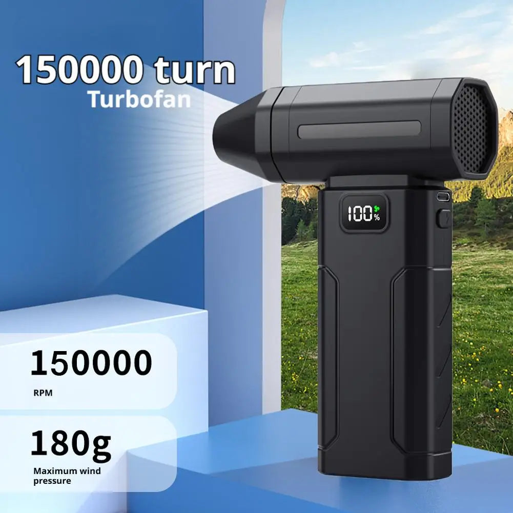 150000RPM Dust Blower With LED Light Powerful Handheld Rechargeable Blower Electric Air Duster 5 Speed