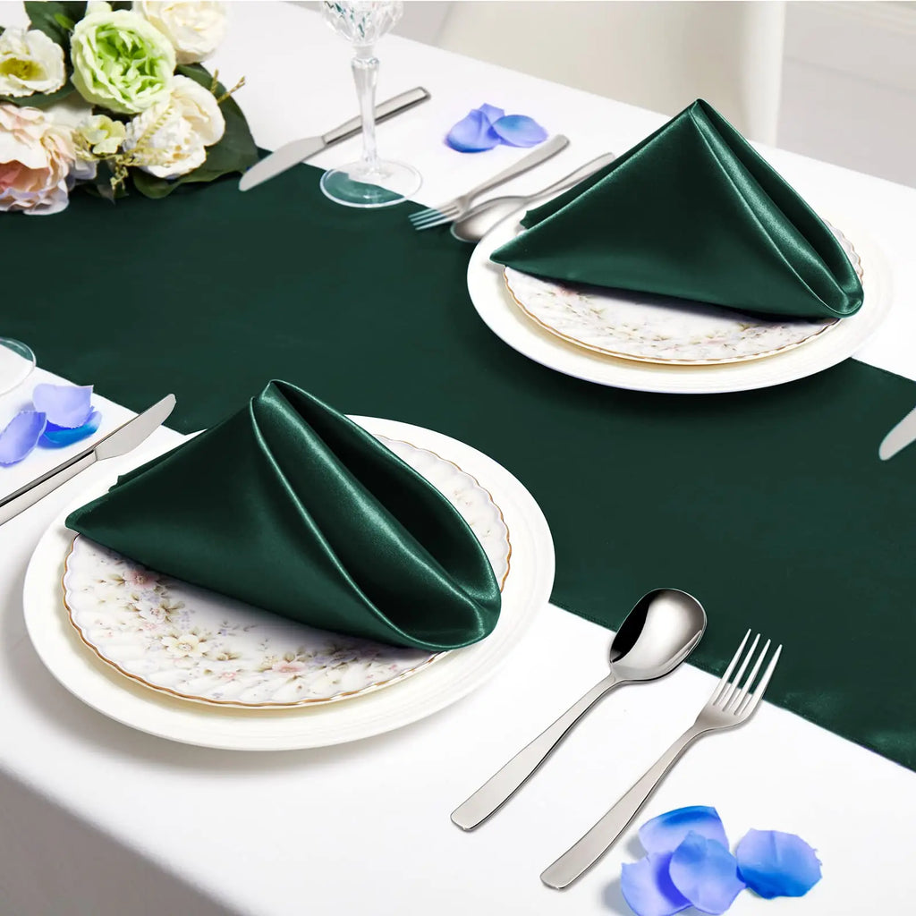 12PCS Wedding Red Satin Napkin 30x30cm Wholesale Soft Table Napkins for New Year Christmas Decoration Party Dinner Table Decor