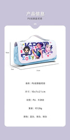 Kawaii Cute Cartoon Anime Pencil Bag Multi-Compartment Stationery Pouch with Handle Portable Pen Case for School & Travel