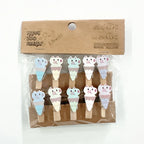 10 Pcs/Lot Creative Cartoon Animal Wooden Clip With Hemp Rope Photo Paper Clothespin Craft Clips Party Decoration Clip