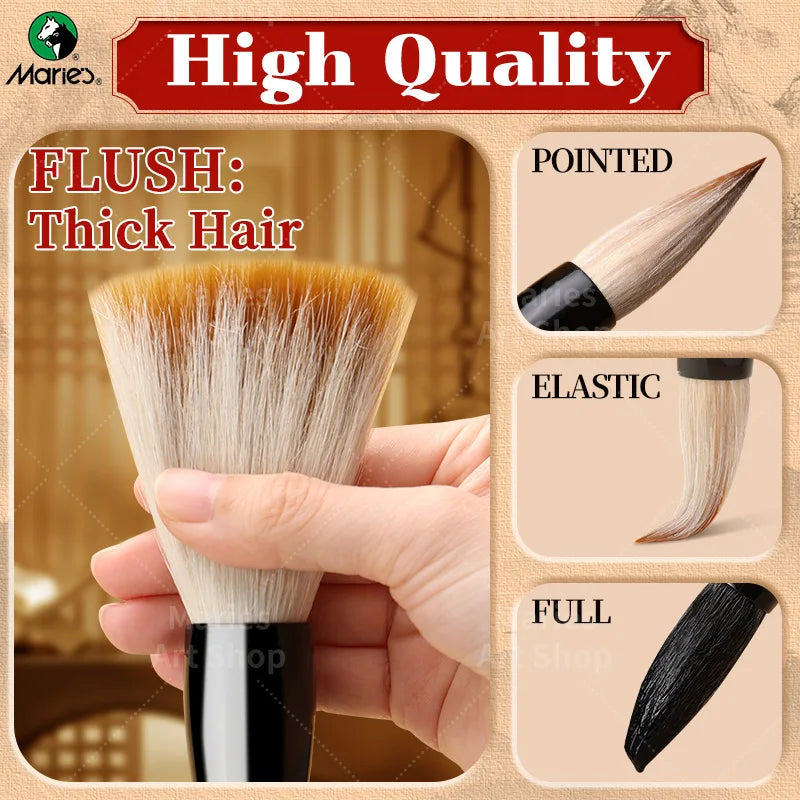 Marie's 6 Sizes  Chinese Large Calligraphy Brushes,Paintbeushes for Watercolor,Chinese Painting for Artists Hobbists