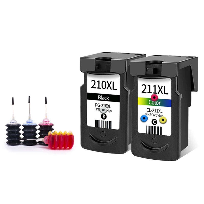 PG-210XL CL-211XL Refillable Ink Cartridge for Canon 210 211 XL IP2700 IP2702 MP240 MP250 MP260 MP270 MP320 MP495 MP480 MP490