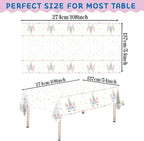 Magical Unicorn Tablecloth 54x108''-Disposable Waterproof Plastic for Girls Birthday&Baby Sprinkle | Glitter Rainbow Party Decor