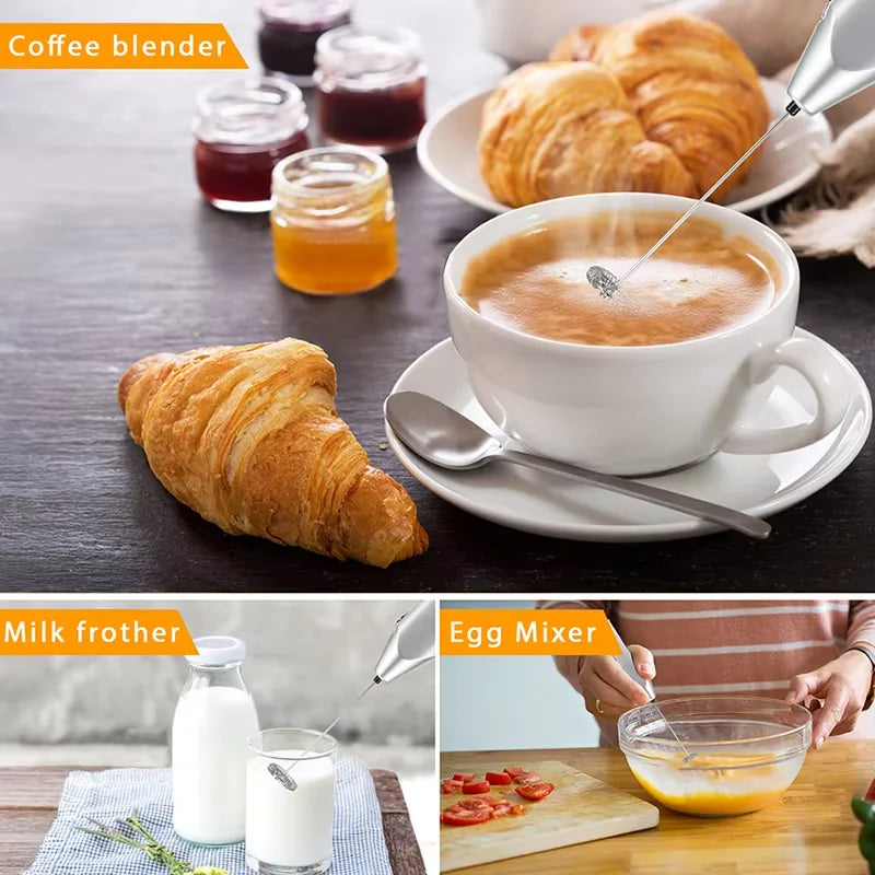 Wireless Electric Coffee Frother, Portable Stirrer, Battery Powered Mini Frother, Egg Beater, Cream Frother