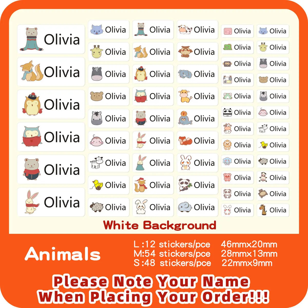 Custom Transparent Self-adhesive Baby Name Sticker Customised Kindergarten Tag in Hebrew Personalized Waterproof Stickers Label