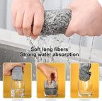1/100PCS Gray Bamboo Charcoal Thickened Super Absorbent Dishcloth Anti-grease Kitchen Wiping Rags Microfiber Cleaning Cloths