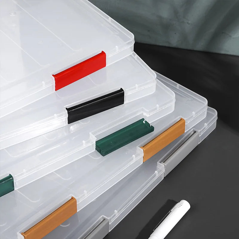 Transparent Thicken A4 File Box Plastic Office Document Sorting Storage Box Buckle Design Book File Archive Seal Boxes Organizer