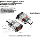 Type C Adapte USB 3.2  OTG Fast Charging 120W 10GB High Speed Data Audio Transfer For PC Tablet