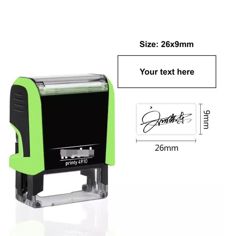 Customizable Self-Inking Rectangular Personalized Name Signature Laser Engraved Rubber Stamp