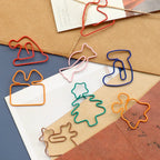50/30pcs Christmas Tree Metal Material Bell Elk Shape Paper Clips Funny Kawaii Bookmark Office School Stationery Marking Clips