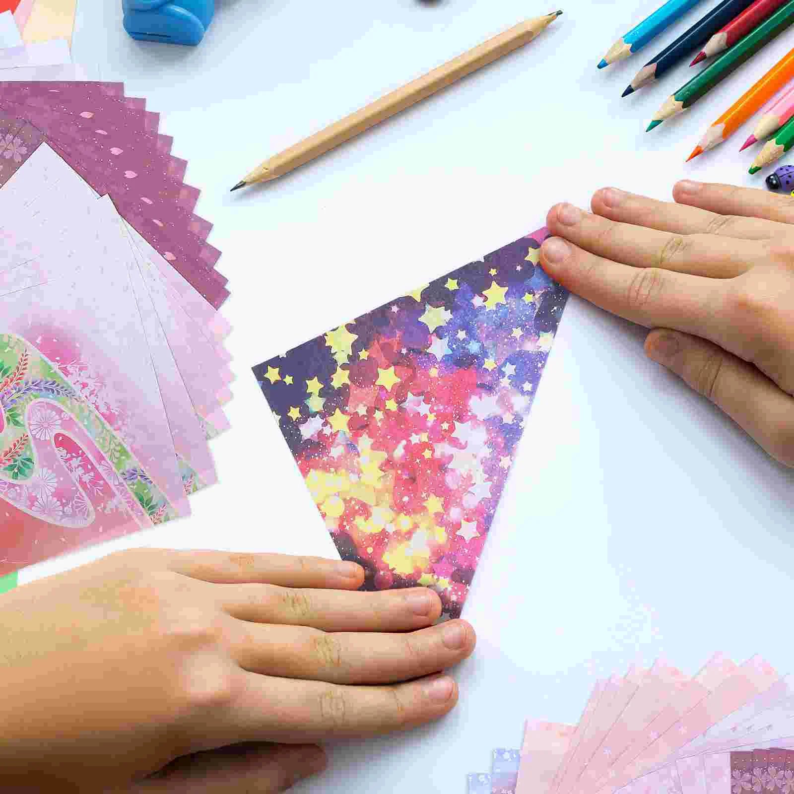 50 Sheets Paper Square Colorful Colorful Craft Origami Papers Suite Pastel Cardstock Craft Crafts Child