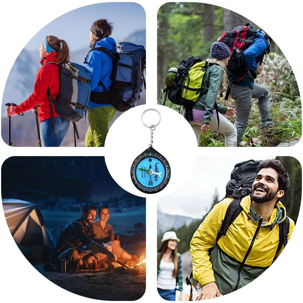 Muslim Qibla Compass Portable Outdoor Compasses For Hiking Direction Eid Pray Keychain Decor For Camping Mountaineering Hiking