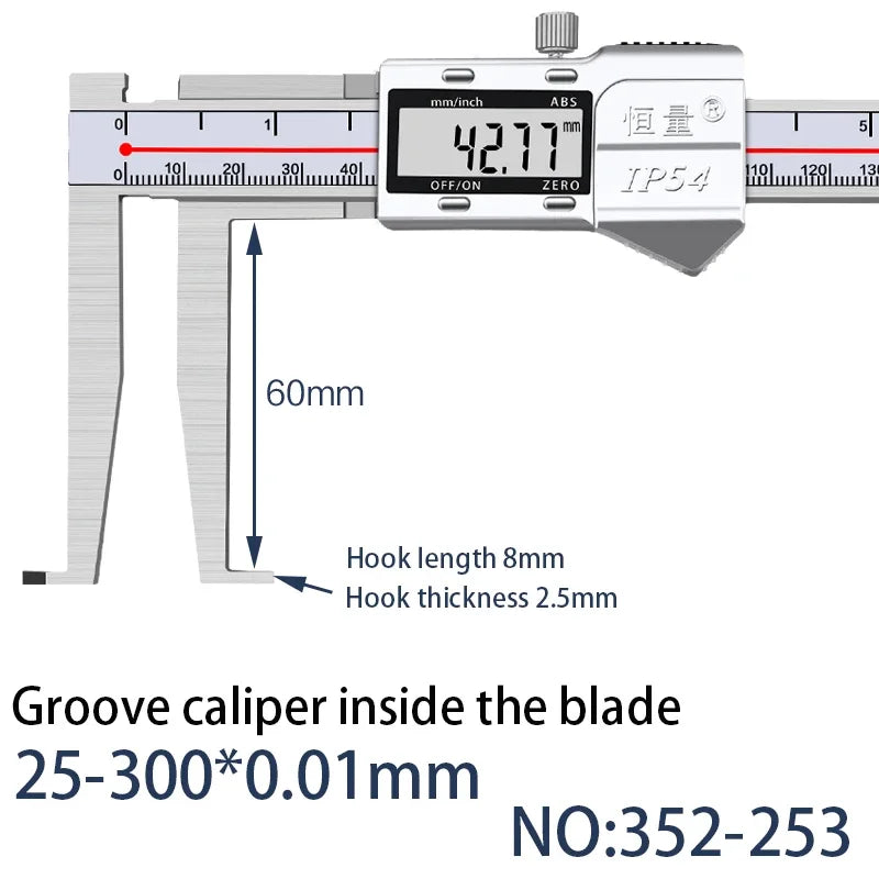 5-150mm Inner Groove Electronic Caliper Inner Diameter Outer Groove Inner Hole Measurement Tool Inner Hole Vernier Caliper