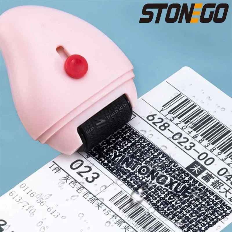 2 in 1 Reusable Box Opener Roller Identity Theft Protection Stamp for Identity Privacy Confidential Data Protection Rolling Stam