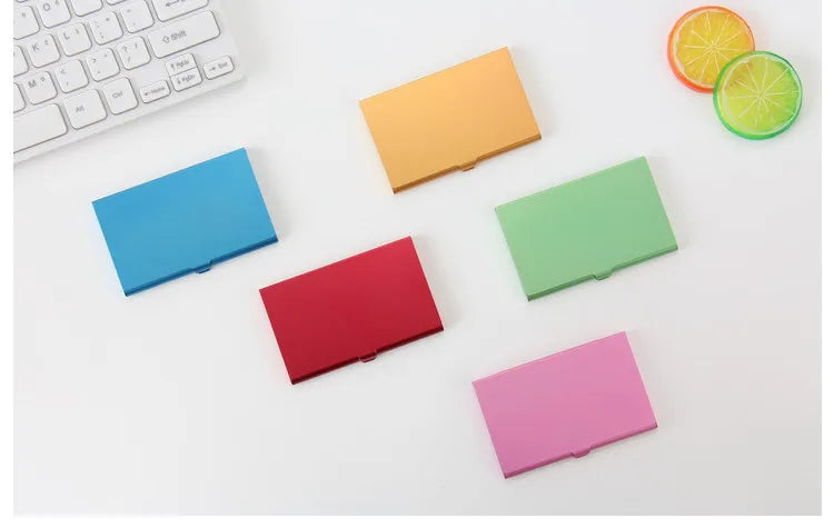 Business Aluminum Alloy Business Card Box, Portable and Portable, Credit Card Box, Colorful Metal Small Business Card Holder