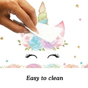 Magical Unicorn Tablecloth 54x108''-Disposable Waterproof Plastic for Girls Birthday&Baby Sprinkle | Glitter Rainbow Party Decor