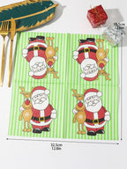 Christmas Party Napkins Disposable Dinner Serviettes Santa Claus Christmas Tree Gifts Flower Element Style Art Decoupage Napkins