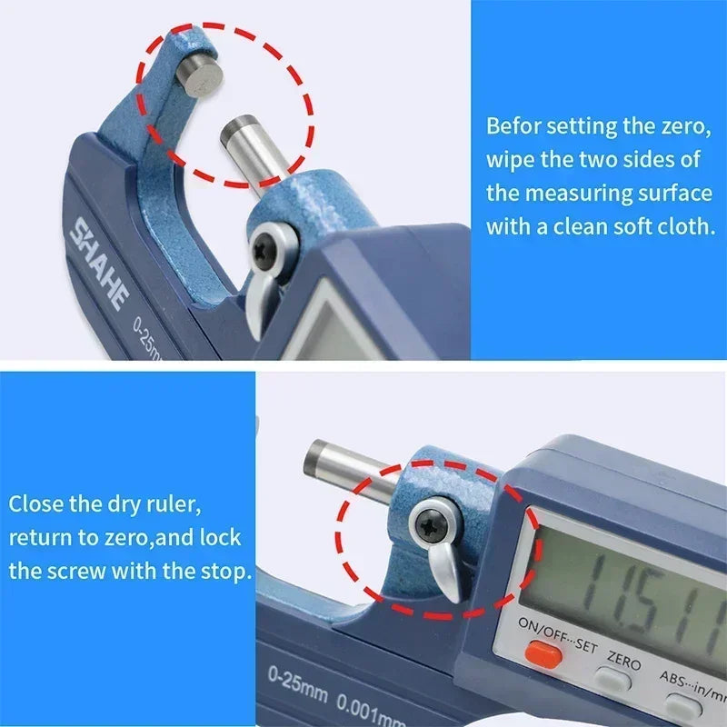Shahe 0-25/25-50/50-75/100 MM Micron Digital Outside Micrometer Electronic Micrometer Gauge 0.001 MM Digital Tools Caliper