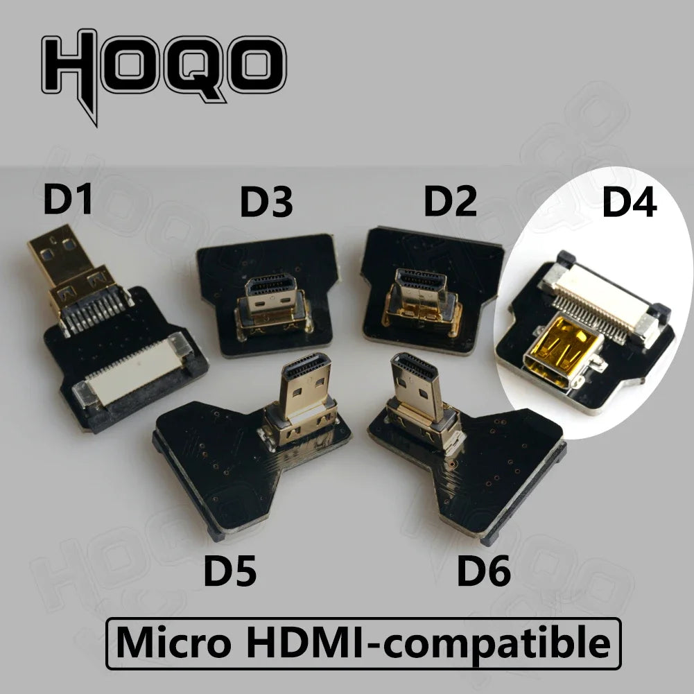 HDMI-compatible FPV Cable Micro/Mini HD-90 Degree Adapter FPC Ribbon Flat Pitch 20pin For TV Projector Multicopter Aerial Photog