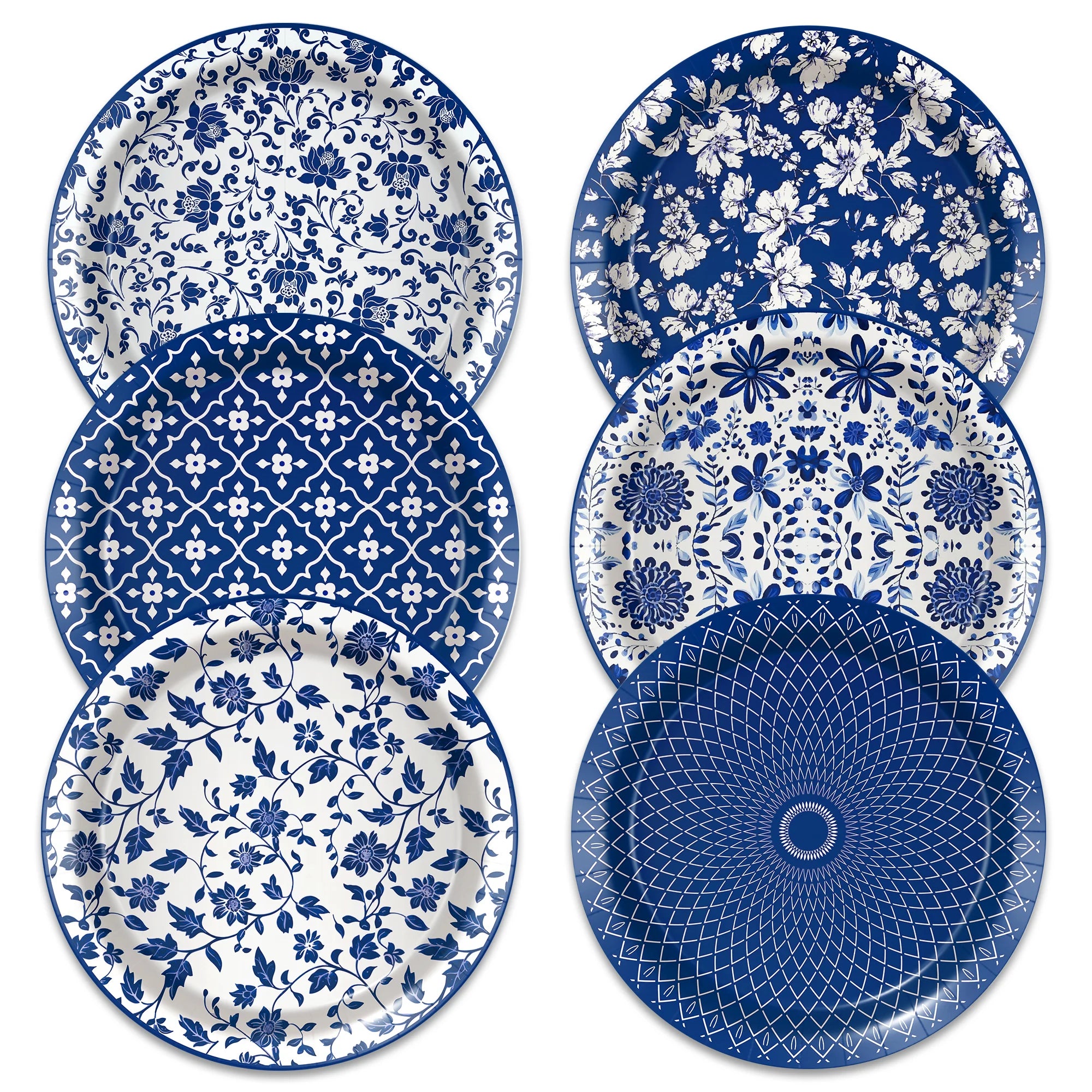 Blue and White Porcelain Paper Plates Napkins,Tableware For Birthday Decoration Wedding Decoration,Table Decor Party Supplies
