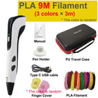 New 3D Pen 3D Printing Pen for Children 1.75mm PLA Filament DIY Drawing Birthday Christmas Gifts for Kids with Travel Case