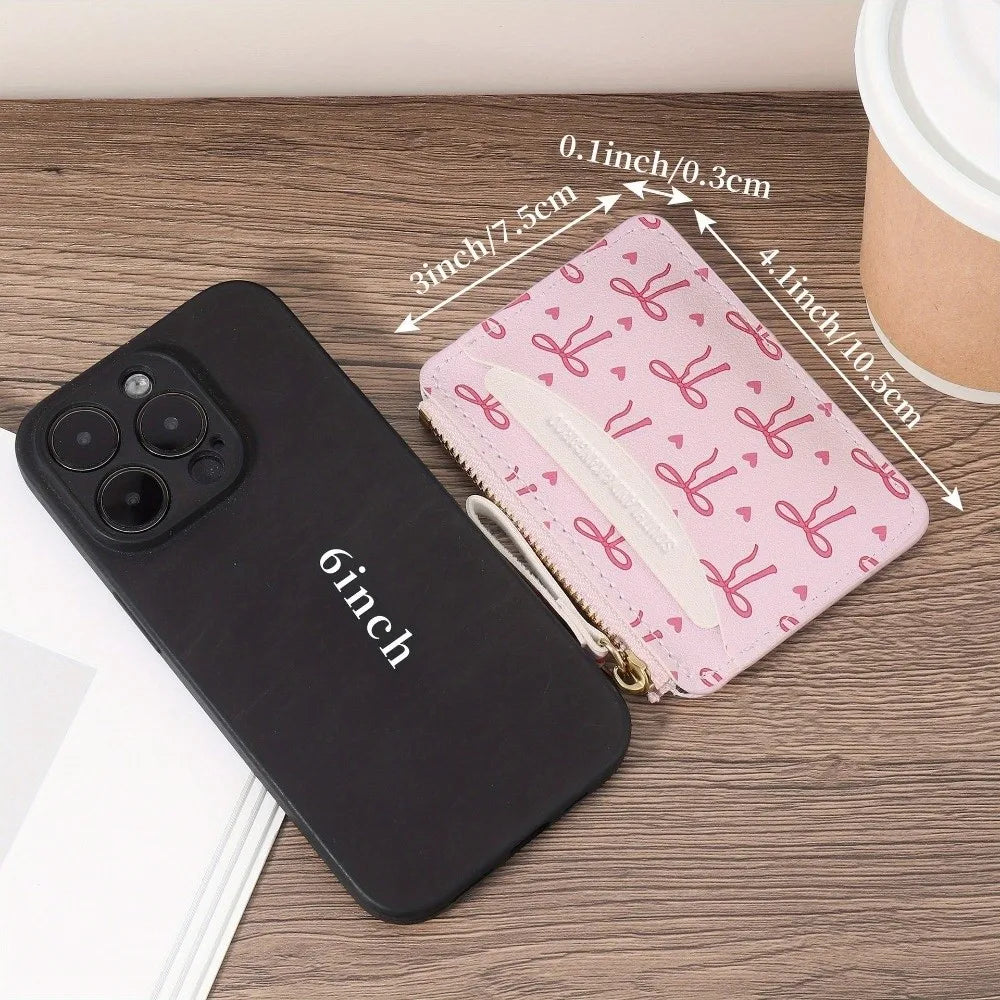Fashion PVC Credit Card Holder Roomy Small Card Case Lightweight Slim Coin Purse for Women Girls