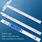 2/1pcs Multifunction Rotatable T-Square Ruler 4mm Thicken Plastic Math Line Circular Transparent Folding Geometric Drawing Ruler