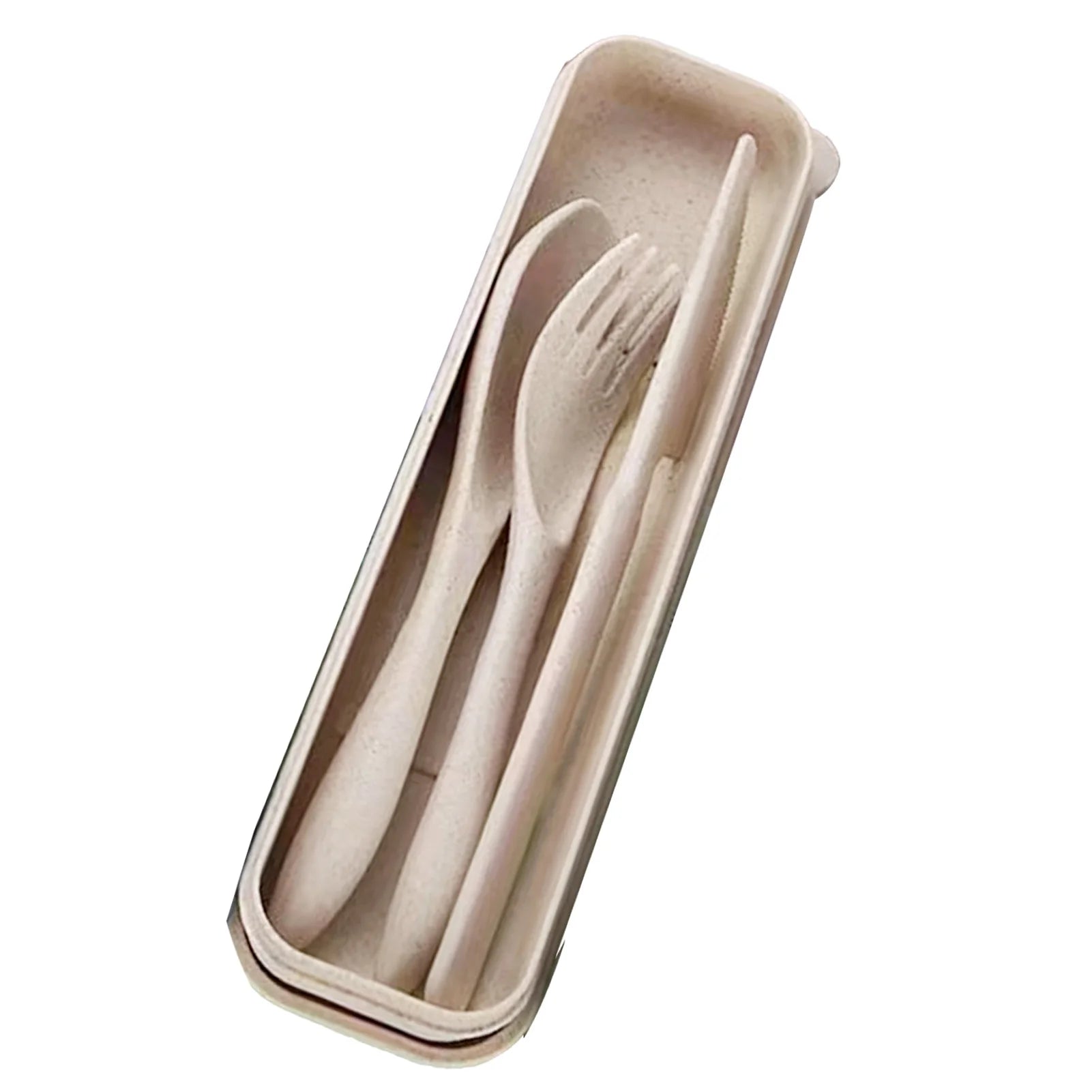 Straw Cutlery Set Modern Portable Fork, Spoon, and Knife Set with Storage Case Ideal for Office, School, and Picnics