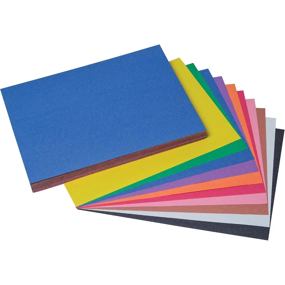 SunWorks Construction Paper Bulk Pack 100 Sheets 10 Vibrant Colors 9x12 Inches Art Craft Supplies for Kids School Projects DIY Classroom Activities