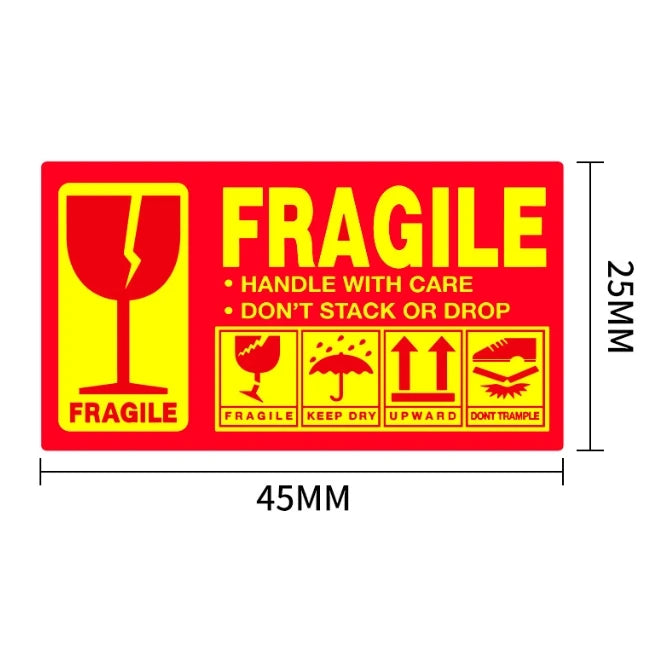 250Pcs/roll  Fragile Warning Sticker Care Shipping Special Tag Useful Shipping Express Label Handle With Care Keep