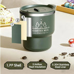 400ML Thermal Cup 304 Stainless Steel Double Layer Insulated Water Cup Office Milk Coffee Mug Student Portable Sealed Tumbler