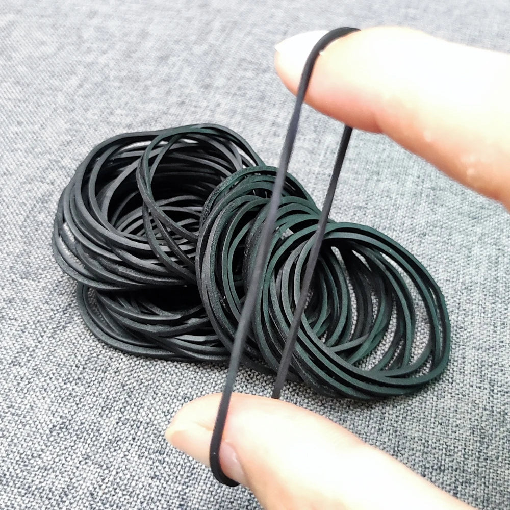 400 Pcs Black Rubber Bands Stretchable Band Sturdy Rubber 40mm Strong Elastic Band Office Stationery Packing Supplies
