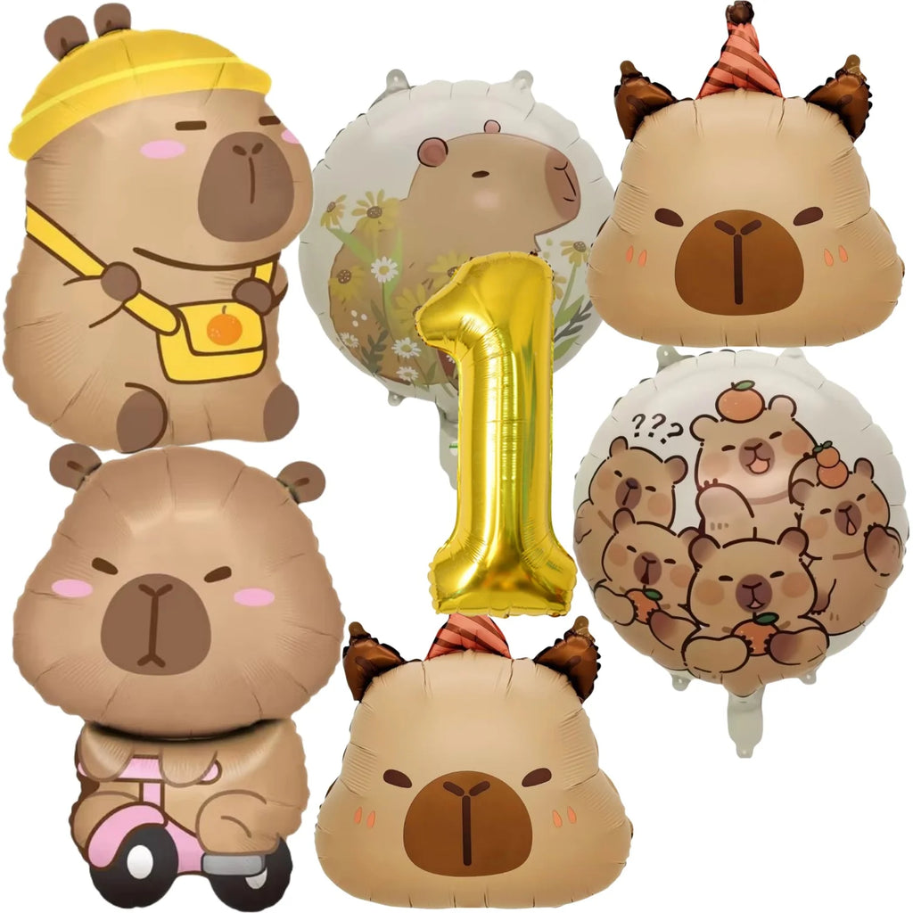 Birthday Decoration Capybara Birthday Invitation Card Cup Tablecloth Plate Napkin Poster Baby Shower Birthday Girl Party Favors