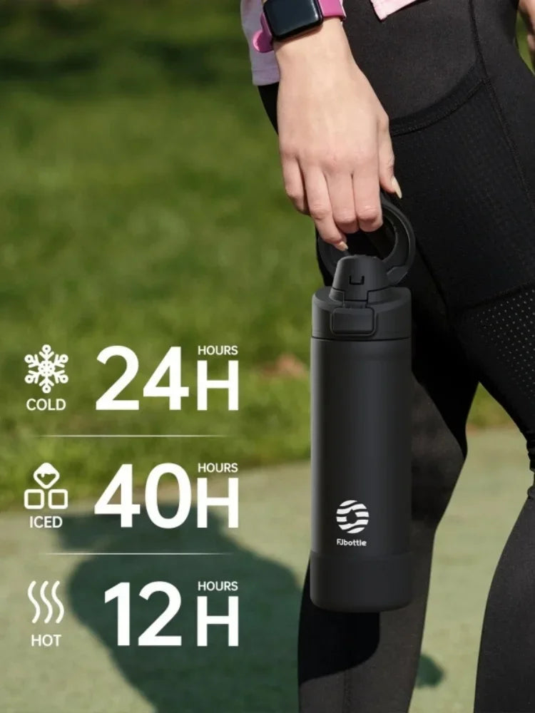 FEIJIAN 710/950ML Stainless Steel Sports Water Bottle with Magnetic Phone Holder Bouncing cover Insulation Cup Magnetic Thermos