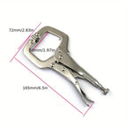 1/2pcs 6in Heavy-Duty Locking C-Clamp Pliers Adjustable Welding Clamp Clip and Regular Tips Woodworking Welding Fixing Hand Tool
