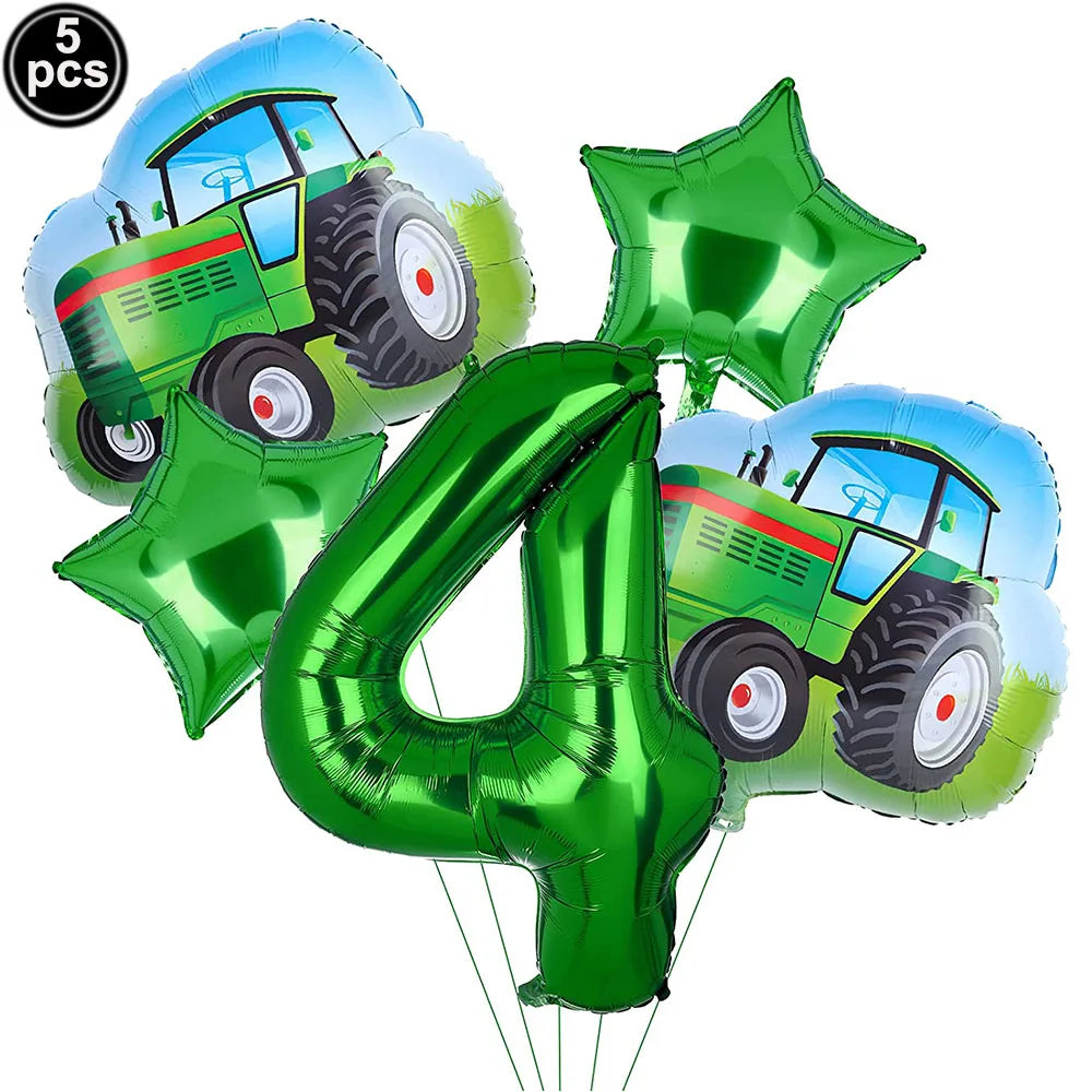  Green Tractor Birthday Party Supplies Farm Tractor Paper Plates Cup Napkins for Tractor Birthday Party Decoration Supplies
