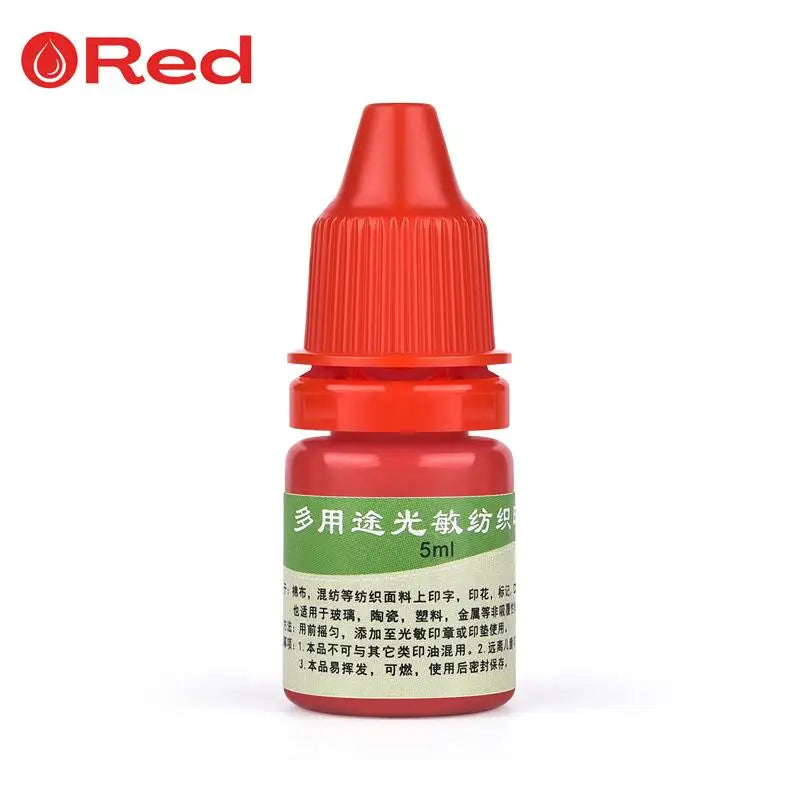 5ml Blue Red Black Ink Textile Clothes Ink Special Ink For Students Kids Name Stamp Printing On Clothing Waterproof Not Fade