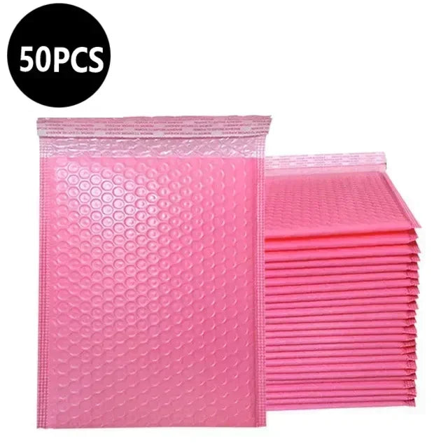 50Pcs Multicolor Bubble Envelopes, Self-Seal Shipping Bags for Small Business Packaging & Mailing Supplies