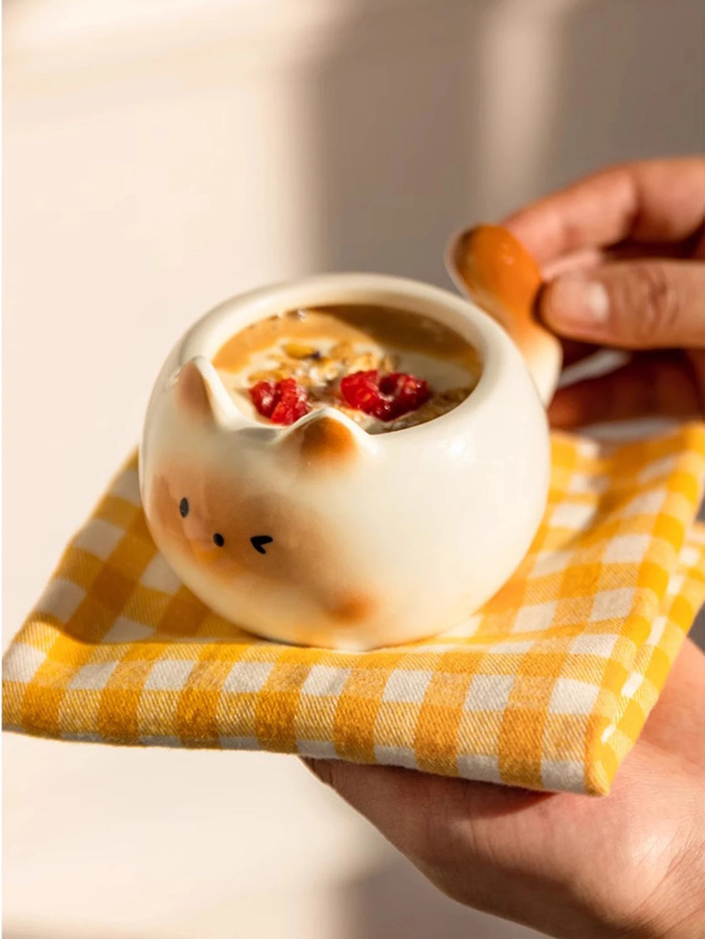 1Pc Siamese Cat Coffee Cup, Creative Cute Kitten Mug, High-Quality Exquisite Cup, Suitable for Coffee Shop Latte Art, Office, Living Room, Home, Bedroom Drinking Cup, Afternoon Tea Flower Tea Black Tea Cup, Gift