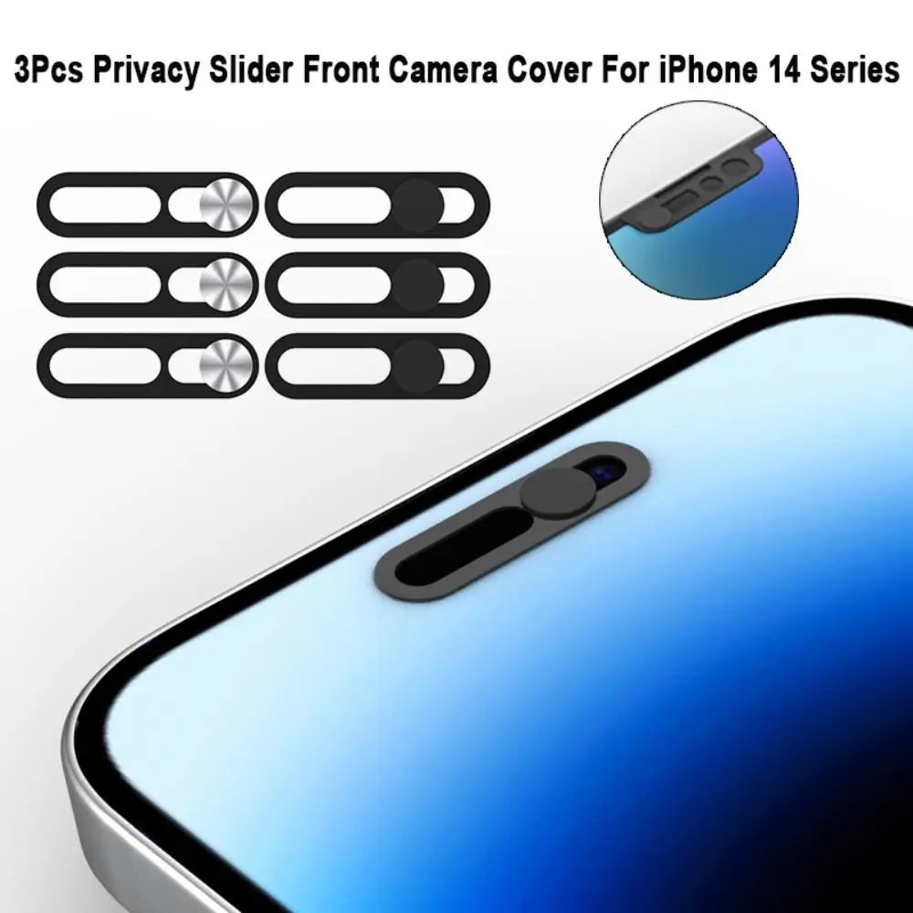 3Pcs Metal Webcam Cover for iPhone 14 14 Plus Privacy Slider Front Camera Len Cap for iPhone 14 Pro 14 Pro Max Phone Len Sticker