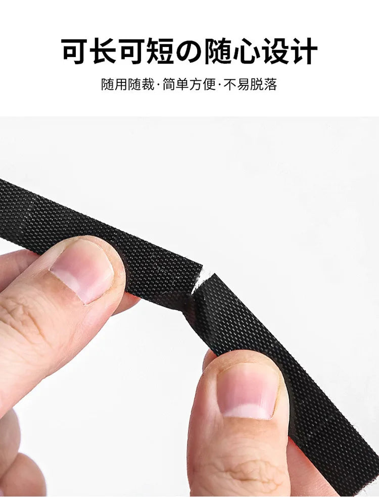 Simple and Portable Desktop Velcro Cable Tie, Data Cable Plug Board Cable Organizer