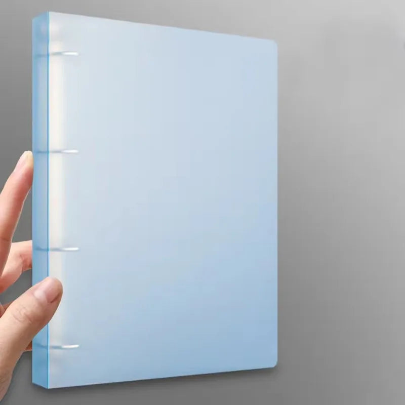 2023 NEW A4 4-hole D-type clip clip Blue PP folder perforated transparent binder folder a4 folder