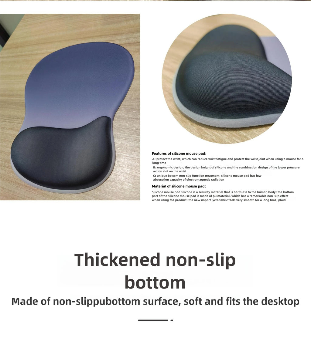 Gradient Ergonomics Mouse Pad Comfortable Wrist Support Non Slip Mice Mat Soft Mousepad Wrist Rest Computer Silicone Mouse Pad