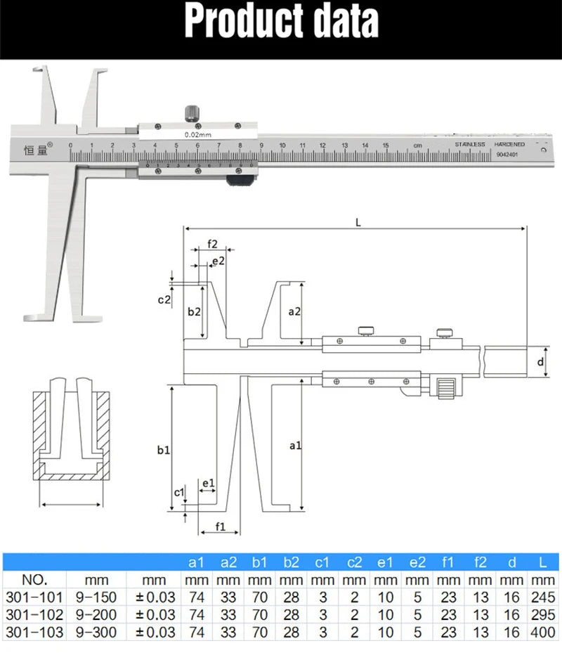 Double Internal Groove Digital Caliper 9-150mm Internal Groove Electronic Vernier Caliper Internal Hole Groove Diameter Caliper