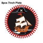Pirate Party Paper Plate Cup Napkin Party Tableware Pirate Party Decor Pirate Ship Bone Dinnerware Supplies for Adult Kids Decor