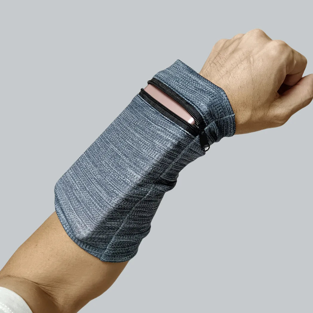 1pc Black Storage Bag for Neutral Wrist Supports Suitable for Fitness Running,Featuring a Zipper,Sweat-Absorbing Wrist Support ﻿