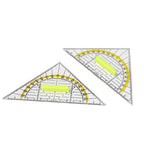 Professional Plastic Set Square Drafting Tools Transparent Angle Protractor Geometry With Handle Scale Ruler School Office