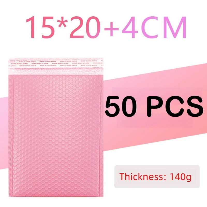 100/1 PCS Pink Poly Bubble Mailers Padded Envelopes Self Seal Padded Envelopes Gift Bags Packaging Envelope School Supplies